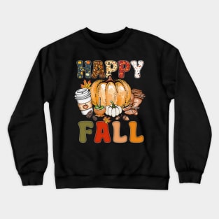 Happy Fall Y'all Autumn Halloween Pumpkin Spice Latte Crewneck Sweatshirt